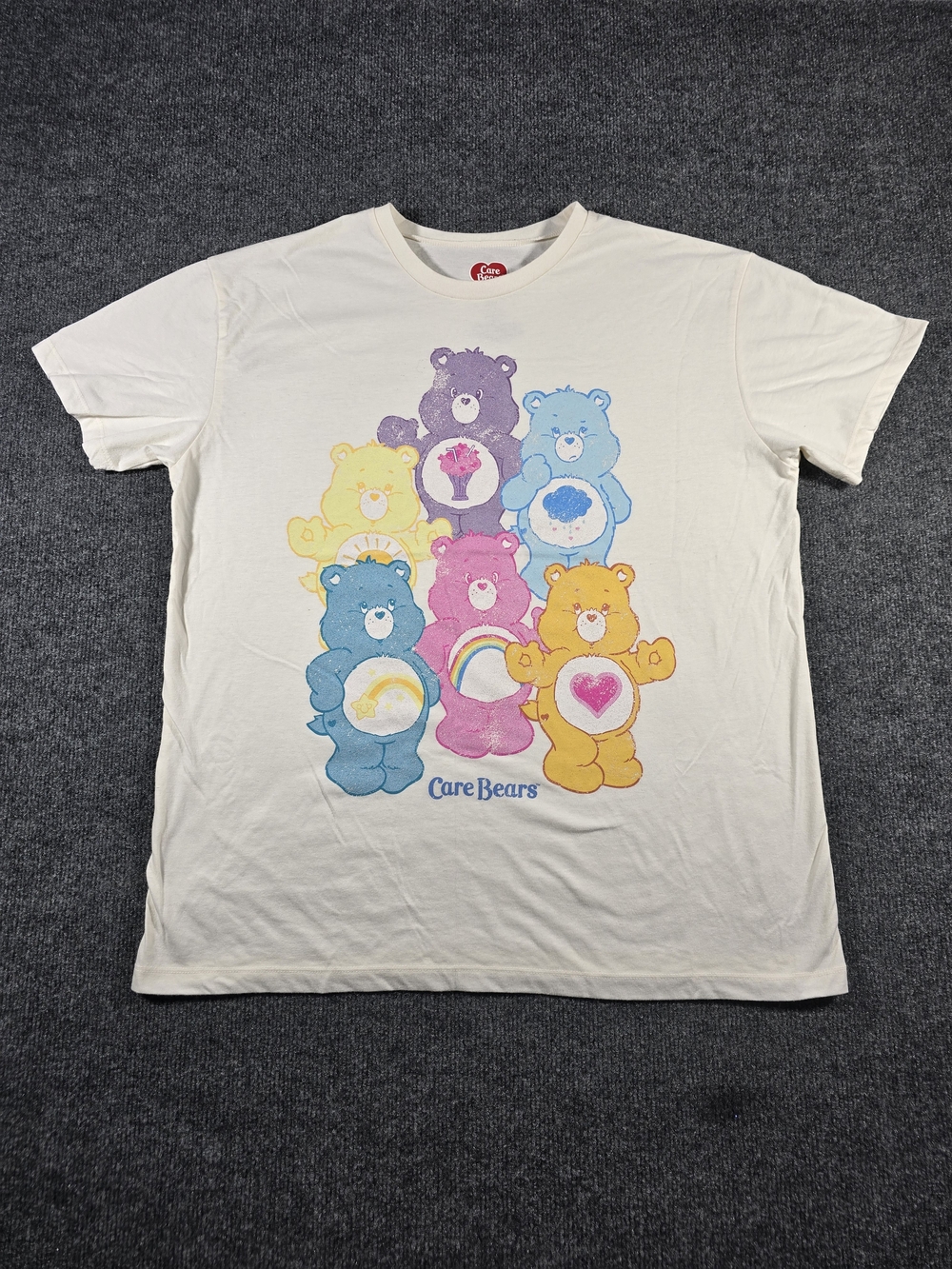 Care Bears Graphic T-Shirt Cream Pastel Rainbow Bears Women’s XXL